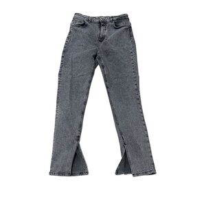 Zara‎ Split Hem Gray Acid Wash Women's Jeans
